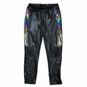 Descendants 3 Faux Pleather Rainbow Textured Pants